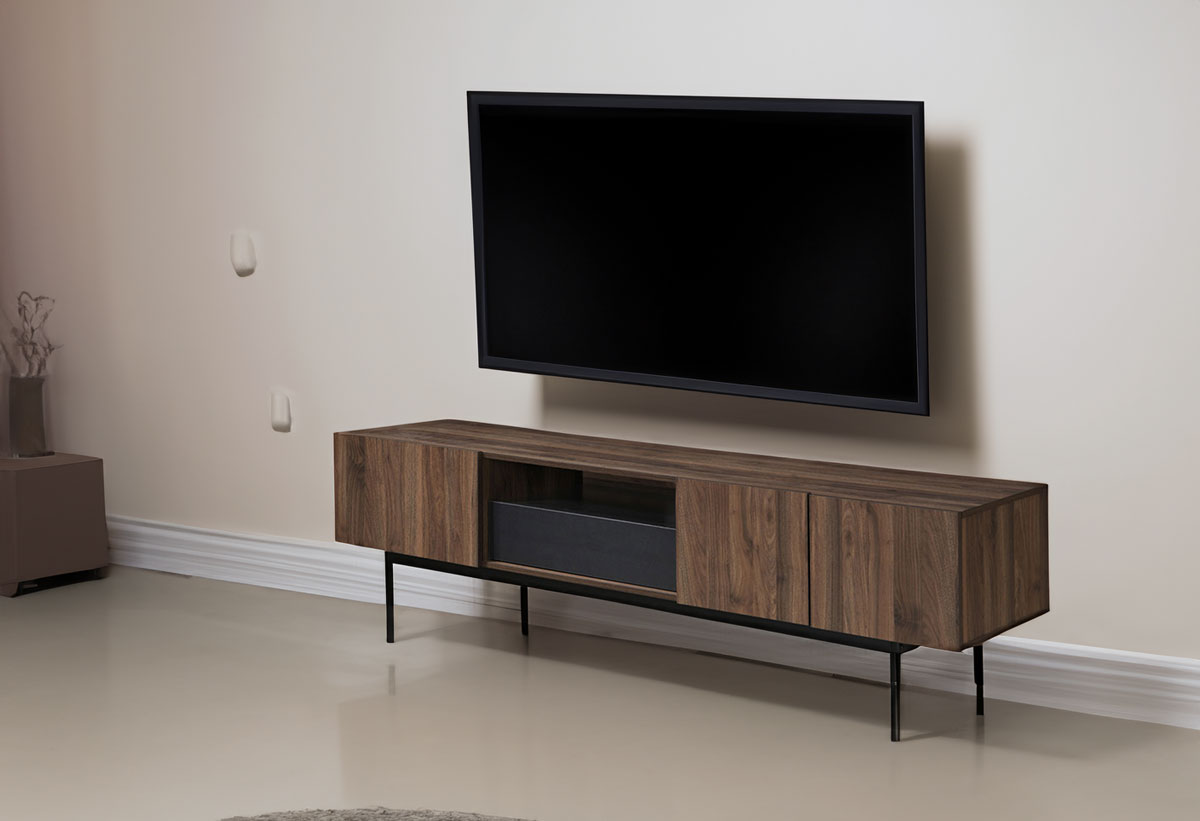 Απεικονίζεται ο μπουφές τοποθετημένο στον χώρο ενός σαλονιού.